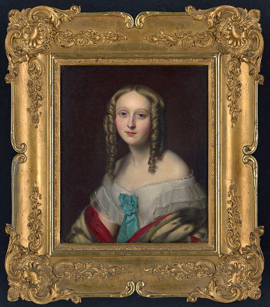 Oesterley-Carl-Wilhelm-Friedrich-Portrait-Baronin-Louise-Auguste-Charlotte-von-Adelebsen-Portrait-kaufen-S-Bohm-Antiquitaeten-2